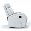 Ver imagem 4 de Poltrona do Papai Reclinável em Couro Cor Branco Reclinação Manual - Modelo Florença