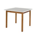 Ver imagem 3 de Mesa de Jantar Base Madeira Maciça com 2 Cadeiras Elisa Ideal para Apartamenteo 90x90 Off White