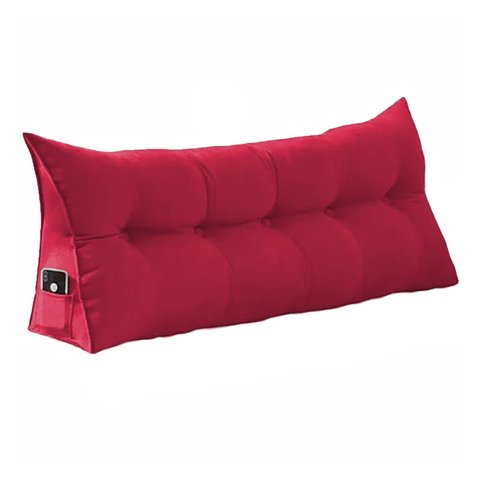 Almofada de Apoio para Cabeceira 160cm Suede Várias Cores - Estopar Suede Vermelho