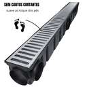 Ver imagem 6 de Ralo Linear Alumínio 10x100 Cocho Preto Multi Saídas 75mm Tela