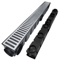 Ver imagem 1 de Ralo Linear Alumínio 10x100 Cocho Preto Multi Saídas 75mm Tela