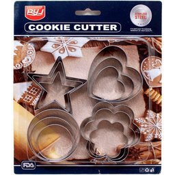 Kit Formas Cortadores Biscoito Natal Corações Estrelas 22pçs - 3