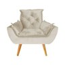 Poltrona com Puff Opala Decorativo Veludo Creme Amamentação e Descanso - D'rost - 2
