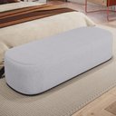 Ver imagem 2 de Puff Decorativo Orgânico para Living Quarto 160cm Doha W01 Linho Cinza - Lyam Decor