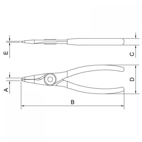 Alicate para Anéis Interno Curvo 7" Tramontina - 2