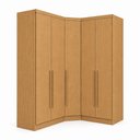 Ver imagem 2 de Guarda-Roupa Modulado de Canto Oblíquo 5 Portas 6 Gavetas 100% MDF Cairo Marrom/Cinamomo