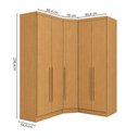 Ver imagem 3 de Guarda-Roupa Modulado de Canto Oblíquo 5 Portas 6 Gavetas 100% MDF Cairo Marrom/Cinamomo