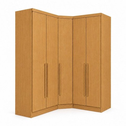 Guarda-Roupa Modulado de Canto Oblíquo 5 Portas 6 Gavetas 100% MDF Cairo