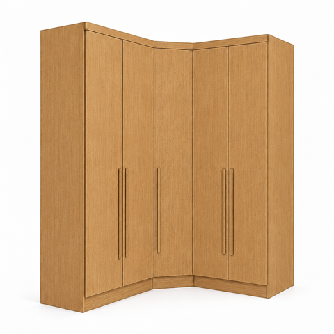 Guarda-Roupa Modulado de Canto Oblíquo 5 Portas 6 Gavetas 100% MDF Cairo