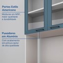 Ver imagem 5 de Cozinha Compacta Planejada 4 Peças 1 Paneleiro Duplo 2 Aéreos 1 Balcão Soho CabeCasa MadeiraOriginals Azul/Branco