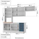 Ver imagem 4 de Cozinha Compacta Planejada 4 Peças 1 Paneleiro Duplo 2 Aéreos 1 Balcão Soho CabeCasa MadeiraOriginals Azul/Branco