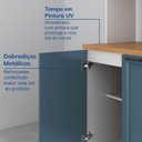Ver imagem 6 de Cozinha Compacta Planejada 4 Peças 1 Paneleiro Duplo 2 Aéreos 1 Balcão Soho CabeCasa MadeiraOriginals Azul/Branco