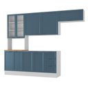 Ver imagem 2 de Cozinha Compacta Planejada 4 Peças 1 Paneleiro Duplo 2 Aéreos 1 Balcão Soho CabeCasa MadeiraOriginals Azul/Branco