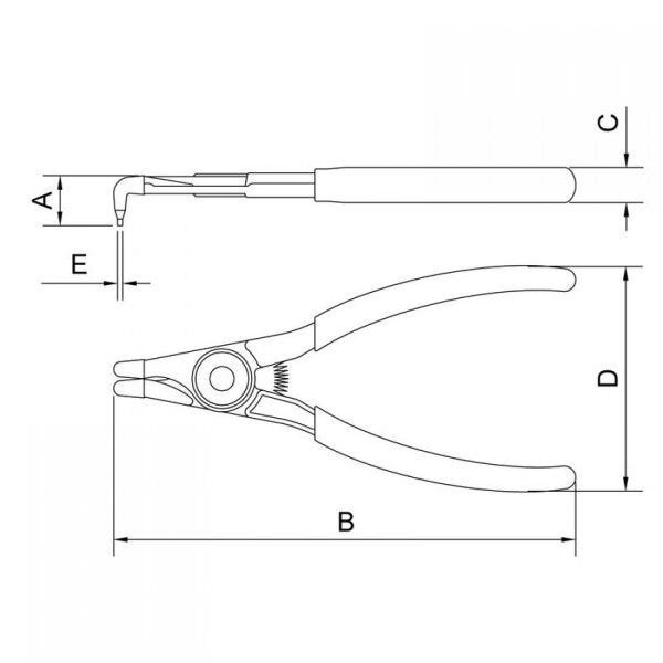 Alicate para Anéis Externo Curvo 7" Tramontina - 2