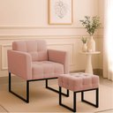 Ver imagem 1 de Poltrona Sala e Puff Decorativo Industrial Elisa Veludo D03 - D’Rossi
