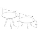 Ver imagem 3 de Kit 2 Mesas Mesinha de Centro e Lateral Redondas Freijó