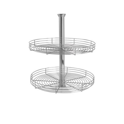 Kit 2 Cestos Giratório 2082 Cromado Conjinto com Cestos Giratório 2082 Cromado