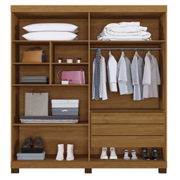 Guarda Roupa Master 4 Portas 1.40m 3 Gavetas 100% Mdf Cinamomo - 2