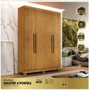 Ver imagem 3 de Guarda Roupa Master 4 Portas 1.40m 3 Gavetas 100% Mdf Cinamomo