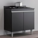Ver imagem 2 de Balcao com Tampo 2 Portas Ellen 80 Cm Preto Eratto Moveis