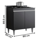 Ver imagem 3 de Balcao com Tampo 2 Portas Ellen 80 Cm Preto Eratto Moveis