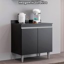 Ver imagem 6 de Balcao com Tampo 2 Portas Ellen 80 Cm Preto Eratto Moveis