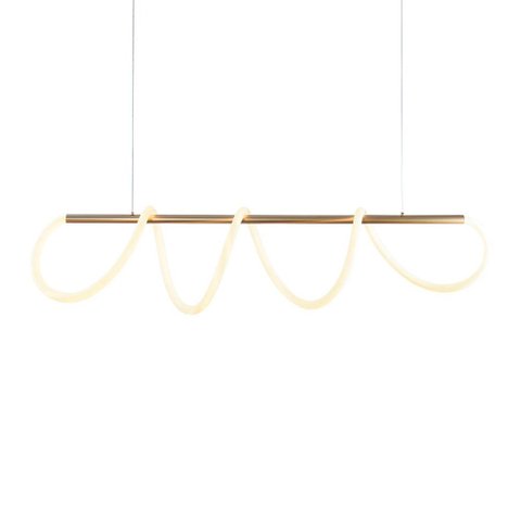 Lustre Pendente Taschibra Zurique Led Bivolt Dourado 3000k Luz Amarela 15051077