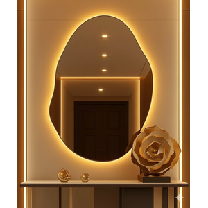 Espelho Decorativo Orgânico com Led Quente de Parede Corpo Inteiro Madri Demoglass