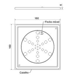 Grelha Fecho Caixilho Inox Quadrada 1415 C 15cm - 2 Grelha Fecho Caixilho Inox Quadrada 1415 C 15cm - 2