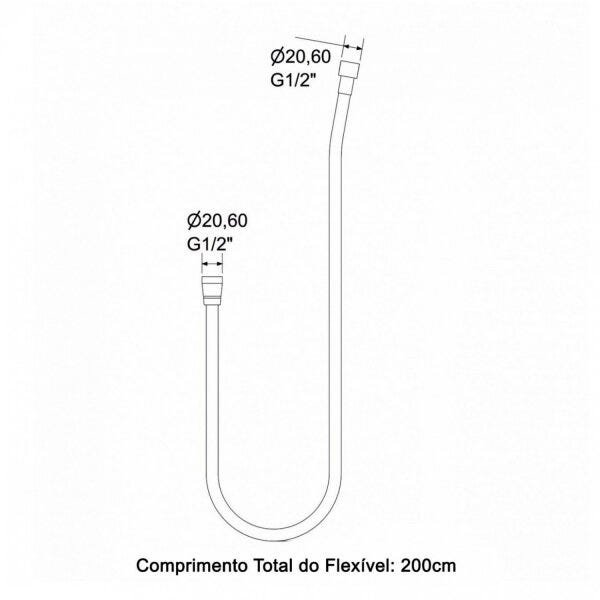 Ligação Flexível para Ducha Higiênica 200cm Meber Metais - 2