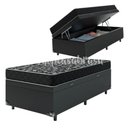 Ver imagem 1 de Cama Box Baú Solteiro Conforto Sintético Cinza + Colchão Solteiro Conforto Espuma D23 16x88x188