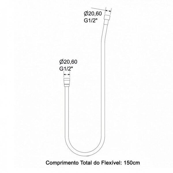 Ligação Flexível para Ducha Higiênica 150cm Meber Metais - 2