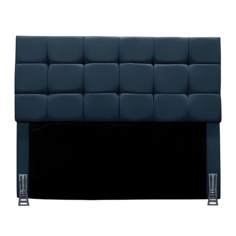 Cabeceira Solteiro 90 Cm Estofada Larissa em Suede com Frame:azul Marinho