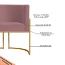 Ver imagem 5 de Kit 2 Poltronas Decorativa Sala de Estar Luana Base Gold Veludo Rosê - Montanaris Decor Md Montanari