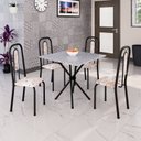 Ver imagem 1 de Conjunto para Sala de Jantar com 4 Cadeiras Lívia Preto/Bege