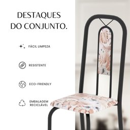 Conjunto para Sala de Jantar com 4 Cadeiras Lívia - 7