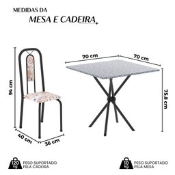 Conjunto para Sala de Jantar com 4 Cadeiras Lívia - 3