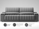 Ver imagem 4 de Sofá com Porta Copos Carregador USB Ret Rec Murano 2,30m Velosuede Grafite - NETSOFAS