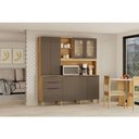 Ver imagem 4 de Armário de Cozinha Apolo 7 Portas 3 Gavetas MDF-MDP 180cm Cinamomo Grafite