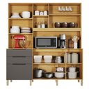 Ver imagem 2 de Armário de Cozinha Apolo 7 Portas 3 Gavetas MDF-MDP 180cm Cinamomo Grafite