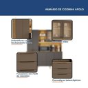 Ver imagem 5 de Armário de Cozinha Apolo 7 Portas 3 Gavetas MDF-MDP 180cm Cinamomo Grafite