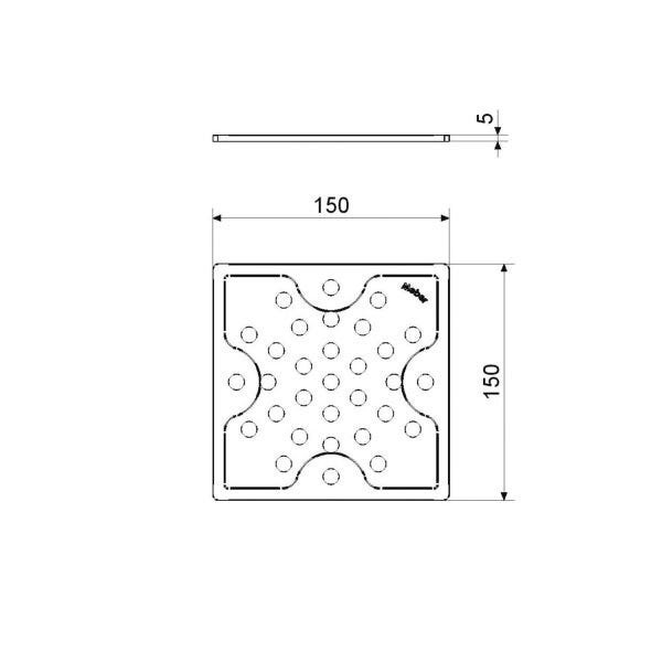 Grelha Inox Quadrada 1815 C 15cm - 2