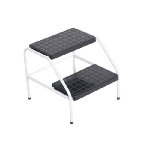 Escada com 02 Degraus Antiderrapante Fiscomed Escadinha Branco