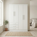 Ver imagem 2 de Guarda Roupa Casal Master 4 Portas 3 Gavetas Branco Formimóveis