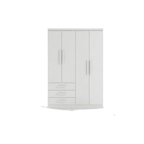 Guarda Roupa Casal Master 4 Portas 3 Gavetas Branco Formimóveis