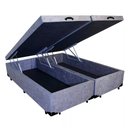 Ver imagem 1 de Cama Box Baú Queen Bipartido Loja Xerife Suede Cinza 41x158x198