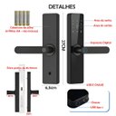 Ver imagem 4 de Fechadura Eletronica Digital Senha Biometria Cartao Acesso Chave Porta Segurança Residencia Casa Esc