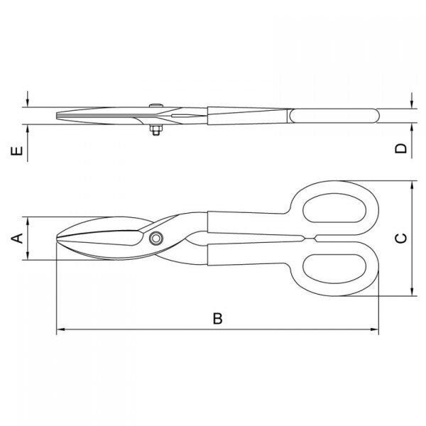 Tesoura para Cortar Chapas Modelo Americano 10" Tramontina PRO - 2