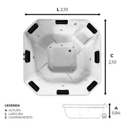 Spa Quadrado Harmonia Combate com Hidro em Acrílico - 2