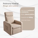 Ver imagem 2 de Poltrona do Papai e Mamãe Madrid Retrátil em Linho para Amamentação Bege